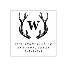 Monogram Antler WAN Returadress Frimärke Stämpel