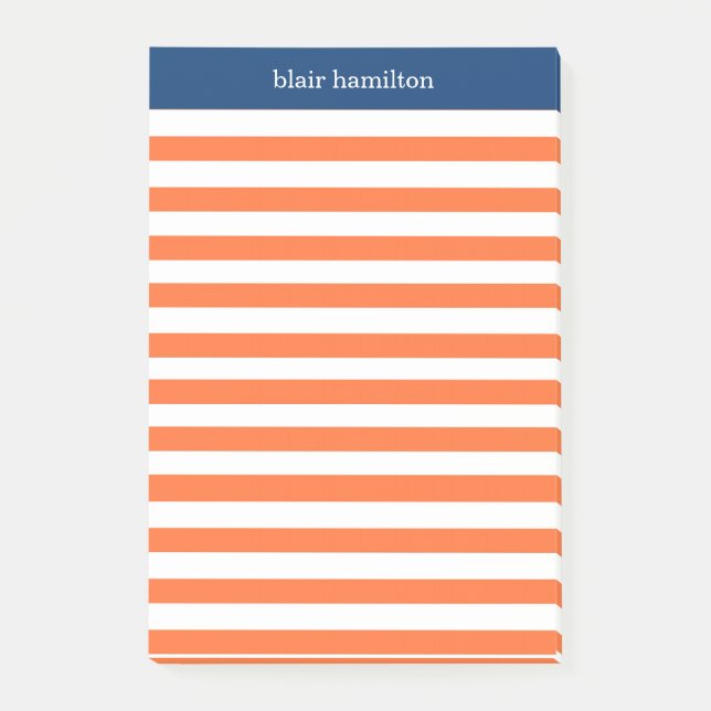 Monogram apelsinrandig post-it block (Framsida)