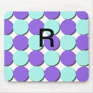 Monogram Aqua & Blue Polka dots Musmatta