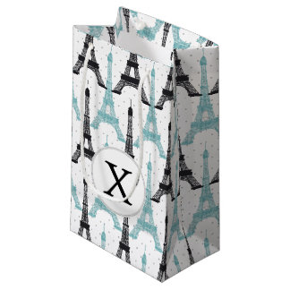Monogram Aqua Chic Eiffel Torn Mönster