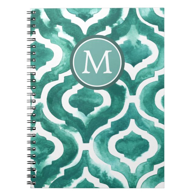 Monogram | Aquamarine Motif IV Anteckningsbok (Framsidan)