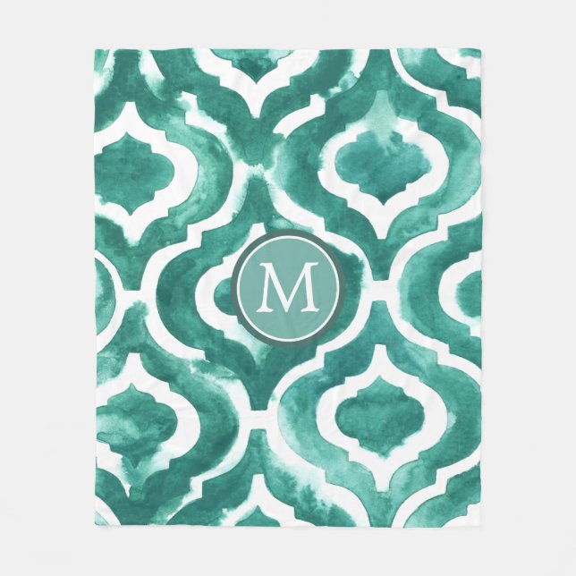 Monogram | Aquamarine Motif IV Fleecefilt (Framsidan)