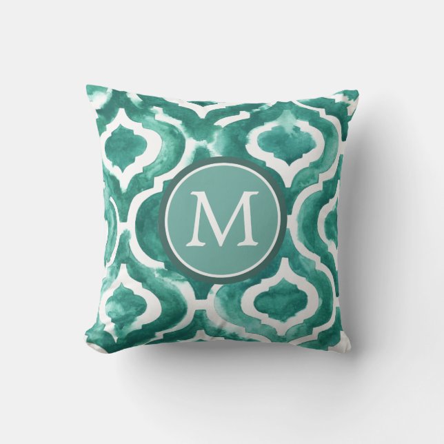 Monogram | Aquamarine Motif IV Kudde (Framsida)