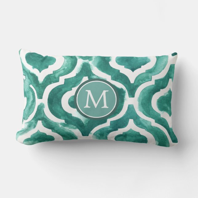 Monogram | Aquamarine Motif IV Lumbarkudde (Framsida)