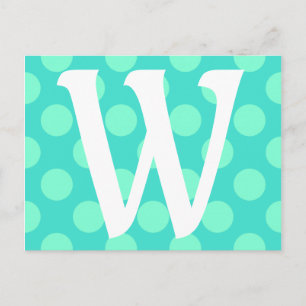Monogram Aquamarine-prickar Vykort