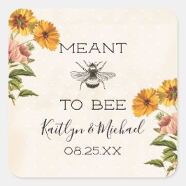 Monogram Är Ämnade Att Vara Bröllopsdekaler Fyrkantigt Klistermärke