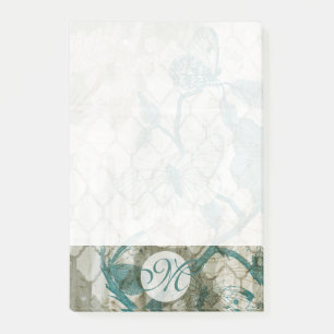 Monogram Arabesque Butterflies VI Post-it Block