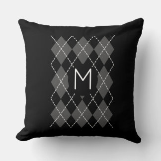 Monogram Argyle Mönster Dekorativ kudde