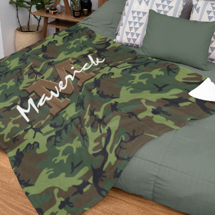 Monogram Army Camouflage Kids Fleecefilt