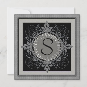 Monogram årsfestinbjudan inbjudningar