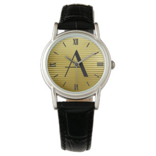 Monogram Art Deco Guld Satin Rand Armbandsur