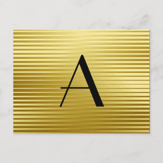 Monogram Art Deco Guld Satin Rand Vykort