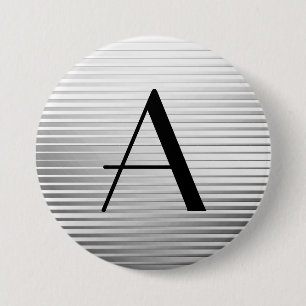 Monogram Art Deco Silver Satin Rand Knapp