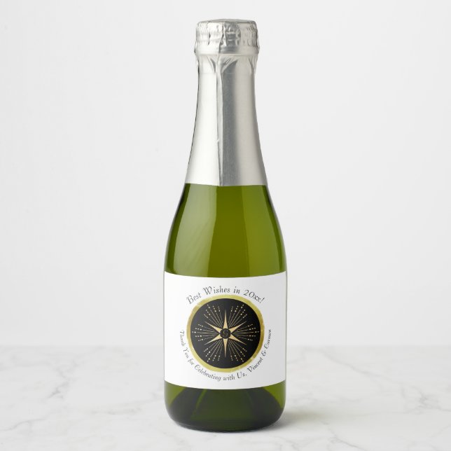 Monogram Art Deco Star Black och Guld (Framsida)