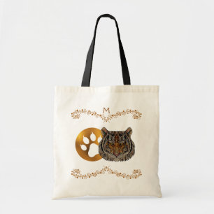 Monogram Art Glass Tiger Ansikte Tygkasse