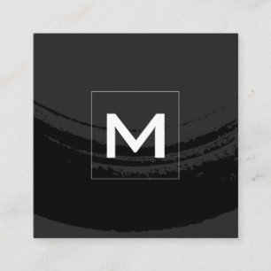 Monogram Artistic Brushed Black Fyrkantigt Visitkort