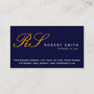 Monogram Attorney at Law Blue Affärskort Visitkort
