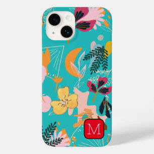 Monogram Attractive gräns Blommönster Blue