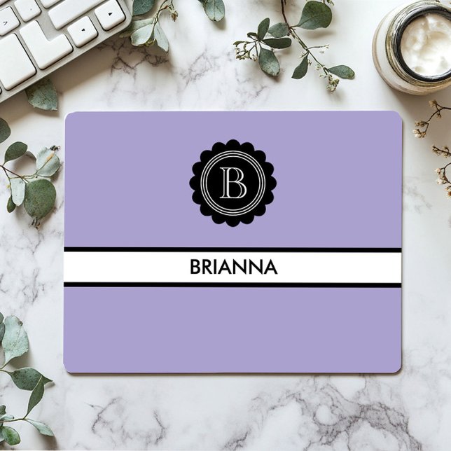 Monogram Aura Indigo och Black Musmatta (Simple clean classic modern Aura Indigo Mousepad)