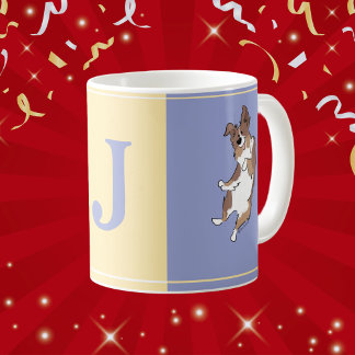 Monogram Australian shepherd Lycklig Färg Kaffemugg