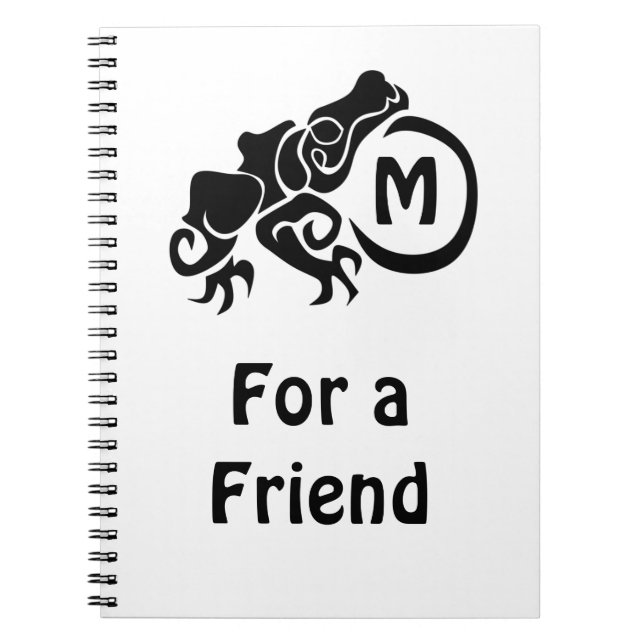 Monogram av arten Wicked Tribal Frog Anteckningsbok (Framsidan)