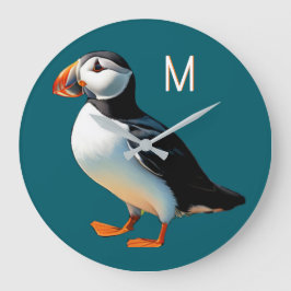 Monogram av atlantisk puffin Coastal Wildlife Sea  Stor Klocka