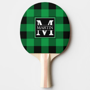 Monogram av blått mönster pingisracket