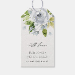 MONOGRAM AV BLOMMIGT AV VATTENFÄRGSVÄTSKA PRESENTETIKETT