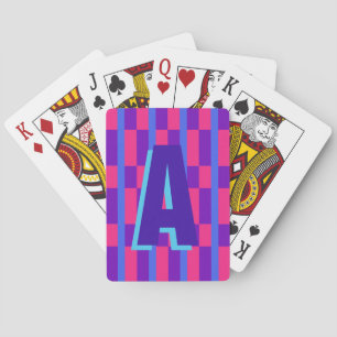 Monogram av färgat plaid casinokort
