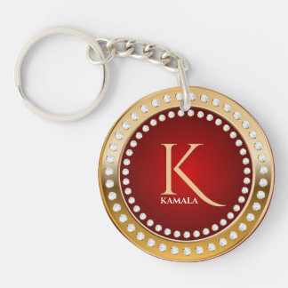Monogram av guld och Röda vita diamanter