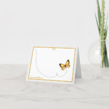 Monogram av gult Black Orange Dot Butterfly-monogr