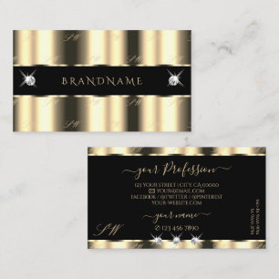 Monogram av lyxkrona Golden Black Gnistra Jewels Visitkort