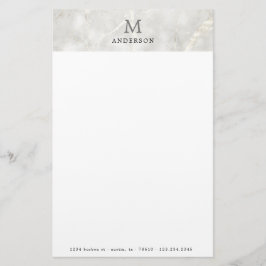 monogram av mankulärt pärlmarmor brevpapper