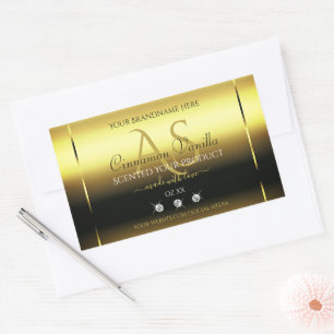 Monogram av märket för lyxprodukter Guld Shimmery Rektangulärt Klistermärke