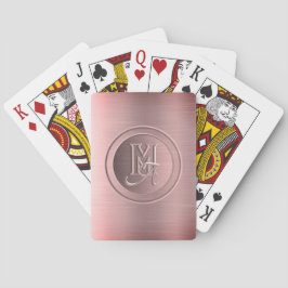 Monogram av metallisk Rosa Steel Engraved Monogram Casinokort