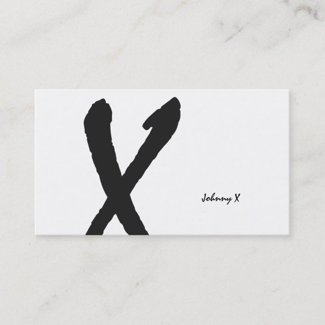 Monogram av naturlig typ (vit bakgrund) visitkort (Framsida)