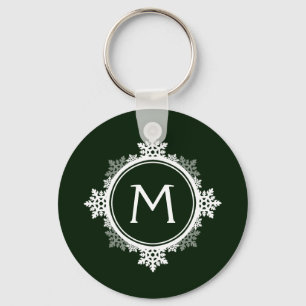 Monogram av nukleosidansamling Mörk grönt och vi Nyckelring