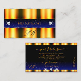 Monogram av Orangen Blue Black Gnistra Jewels Visitkort