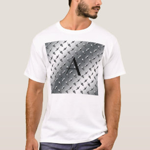 Monogram av rostfritt stål av silver t shirt