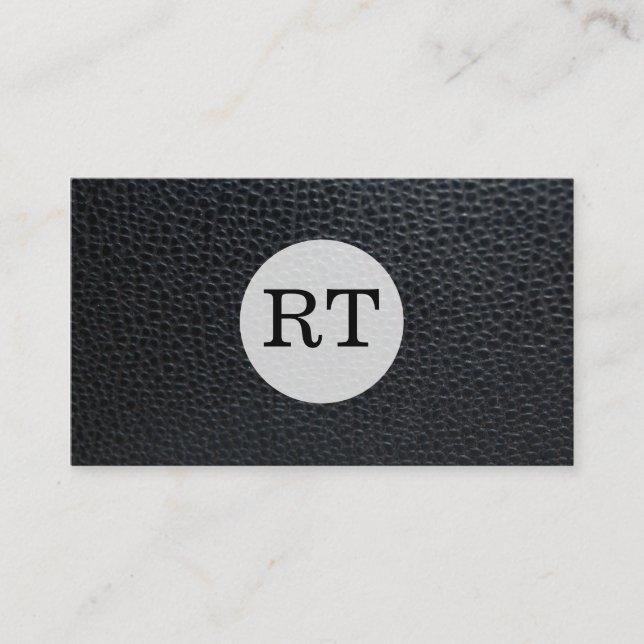 Monogram av serietyp/läder visitkort (Framsida)