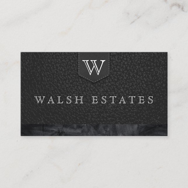 Monogram av serietyp/läderbakgrund visitkort (Framsida)