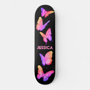 Monogram av shindrande Rosa- och diväthörande fj Mini Skateboard Bräda 18,5 Cm