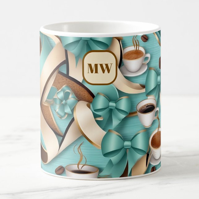 Monogram av teoriband för elegant kaffemugg (Skapare uppladdad)