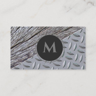 Monogram av yta-diamantplåt av organiskt trä visitkort
