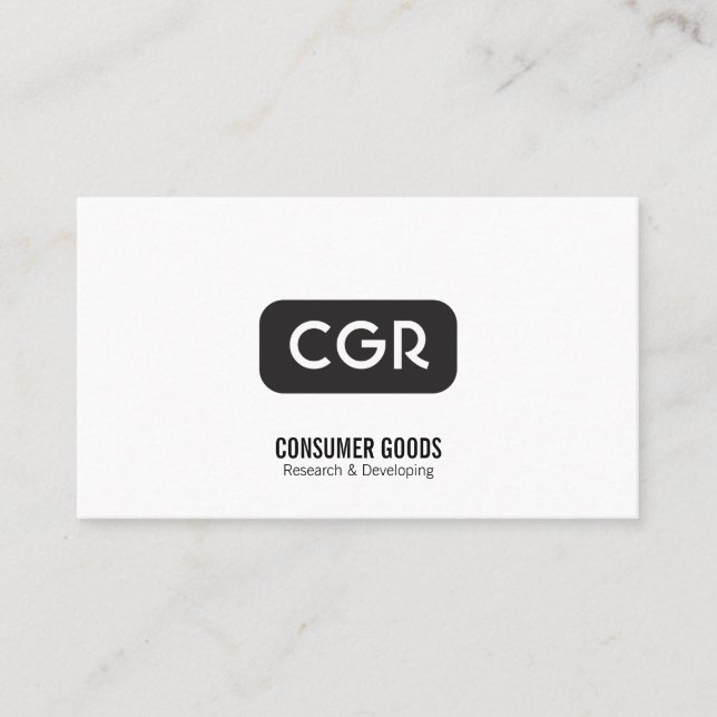 Monogram avrundad bakgrundsvariation visitkort (Framsida)