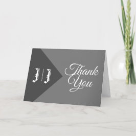 Monogram Avslappnad Modern jul Bröllop Tack Kort