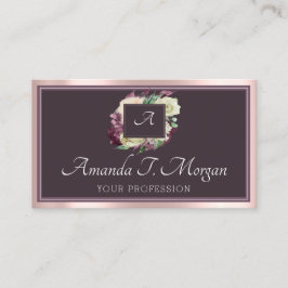 Monogram avtalskort Ro Marsala DustyFloral Visitkort