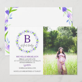 Monogram B är avsett för babyfoto Inbjudningar
