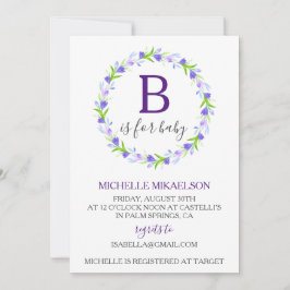 Monogram B är för babyskor Inbjudningar