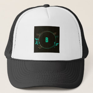 Monogram B Bokstav Tryckt text Trucker Hatt Keps